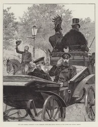 De overleden Duitse keizer in zijn koets, met de kroonprins, in de Unter den Linden, Berlijn